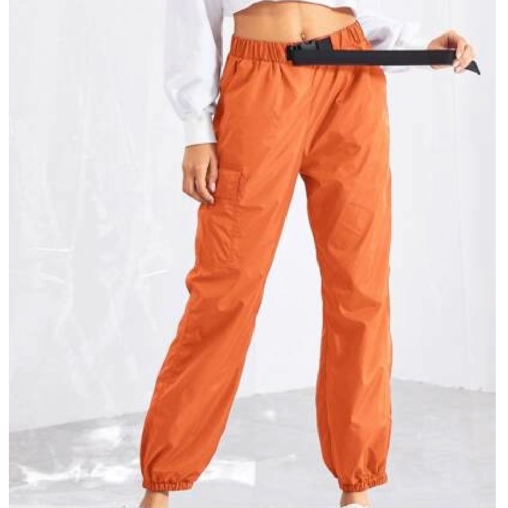 Women’s Orange Cargo Jogger Pants